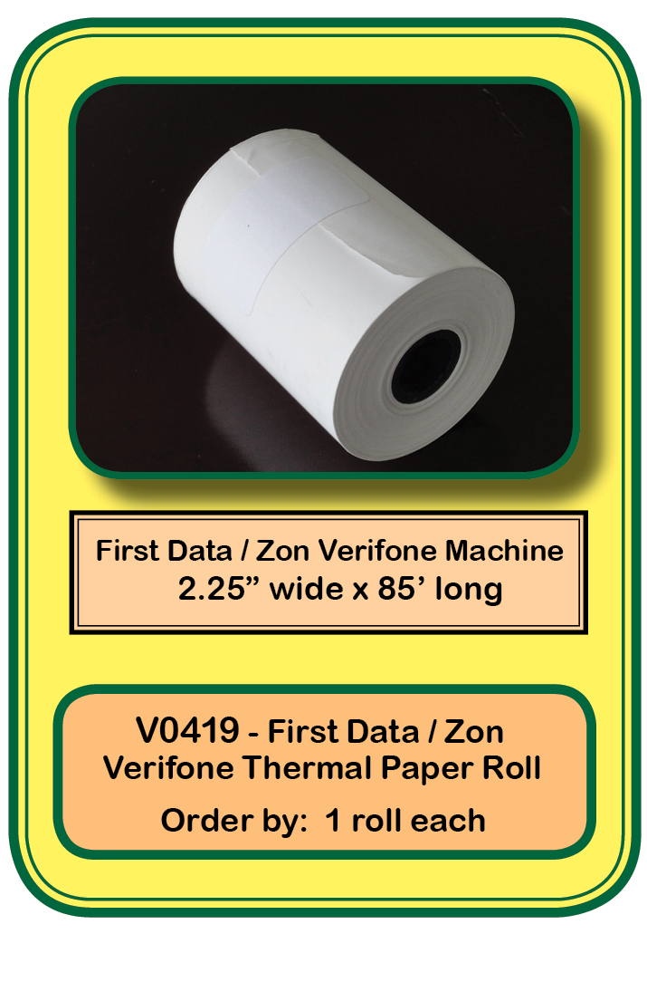 Thermal Receipt Paper Roll<b> (Zon T4210 - First Data FD130)</b>  **<b>Order By: 1 roll each<b>